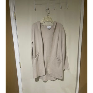 NWOT MILANO ACTIVE Beige Hooded Cardigan Women Size M
